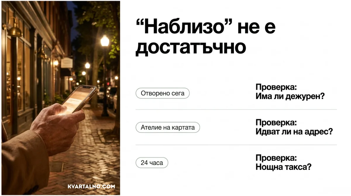 Инфографика защо ключар наблизо не е достатъчно: проверете дежурен ключар, посещение на адрес и нощна такса