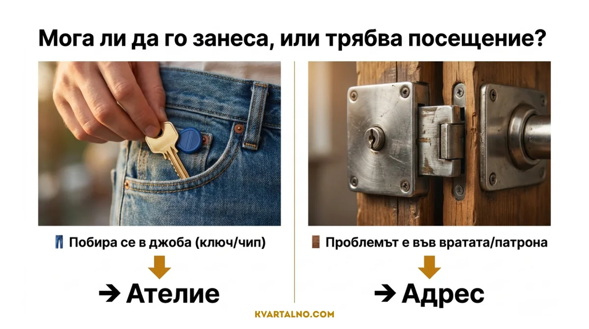 Инфографика кога случаят е за ключарско ателие и кога трябва ключар на адрес
