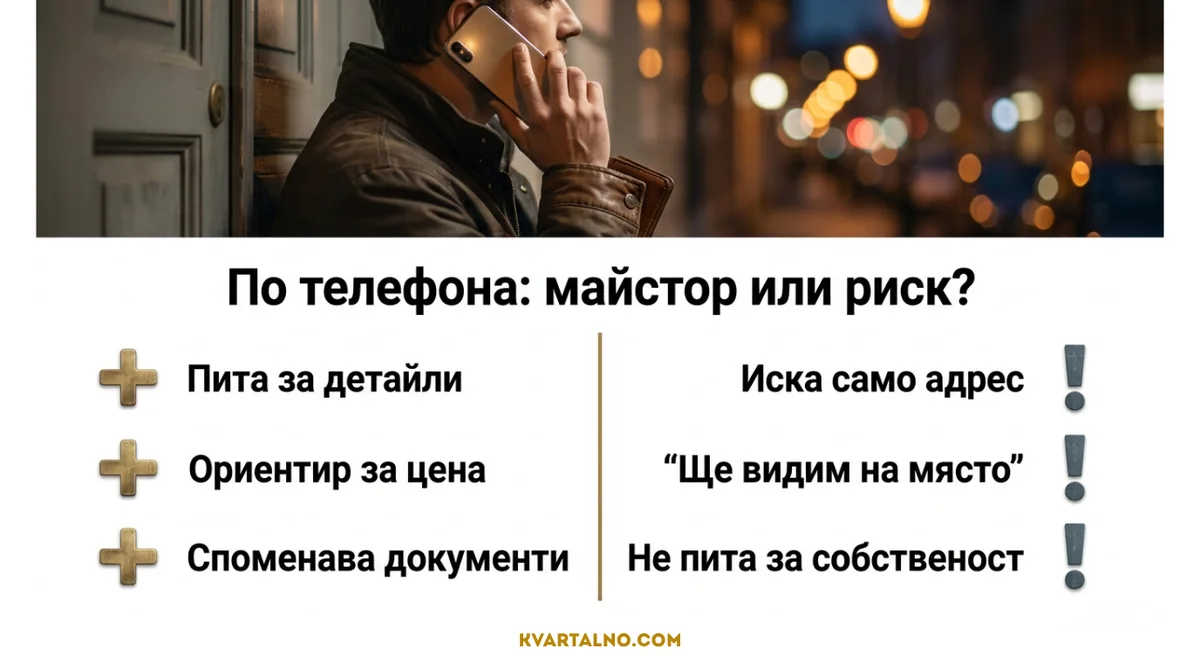 Инфографика за проверка на ключар по телефона преди посещение